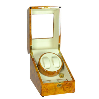 Steinhausen Heritage Double Watch Winder with Storage/Burlwood
