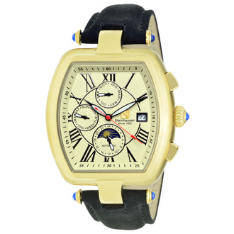 Men's Tonneau Marquise Analog Display Gold Automatic Watch