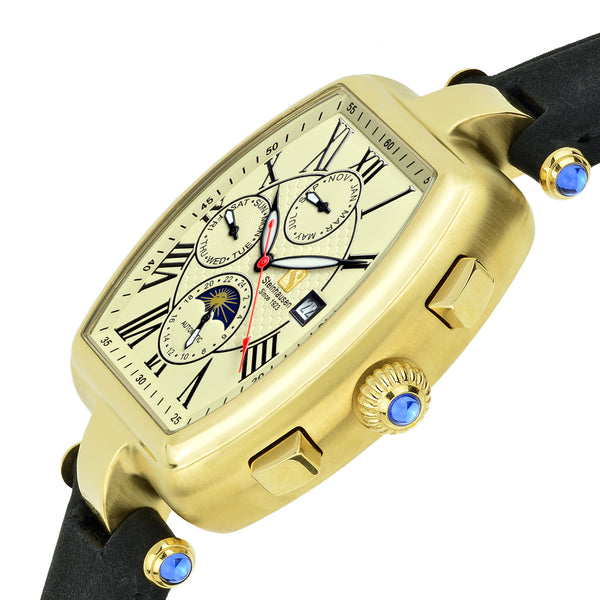 Men's Tonneau Marquise Analog Display Gold Automatic Watch