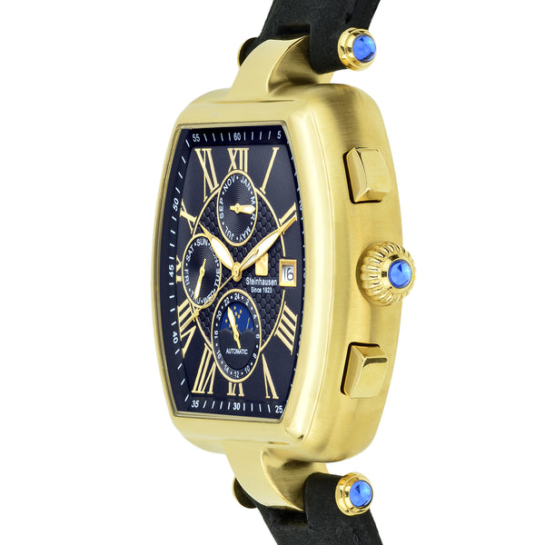 Men's Tonneau Marquise Analog Display Gold Automatic Watch