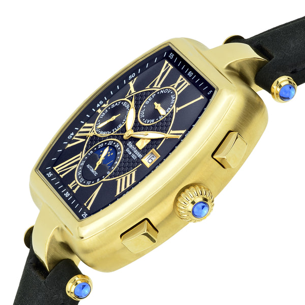 Men's Tonneau Marquise Analog Display Gold Automatic Watch