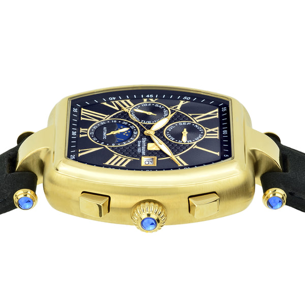 Men's Tonneau Marquise Analog Display Gold Automatic Watch