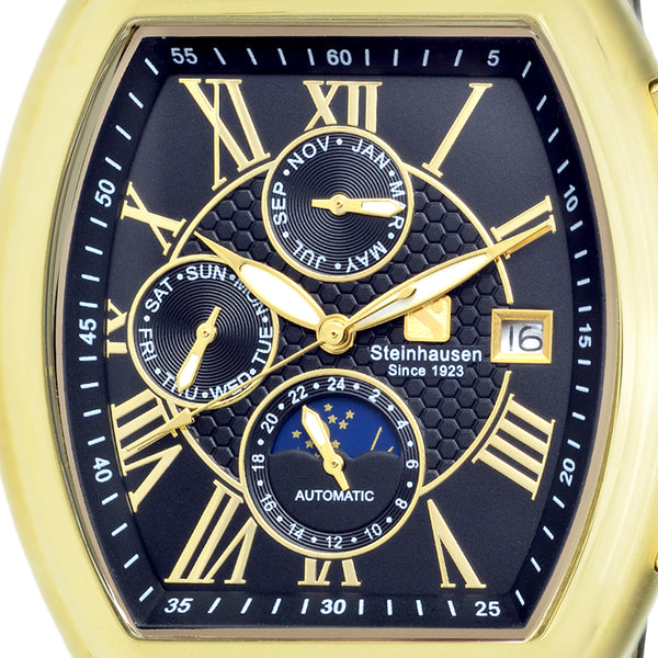 Men's Tonneau Marquise Analog Display Gold Automatic Watch