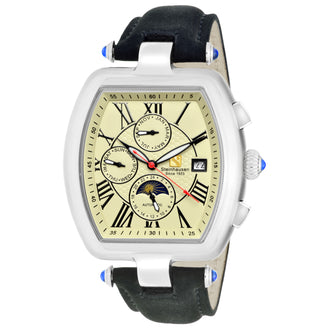 Men's Tonneau Marquise Analog Display Silver Automatic Watch