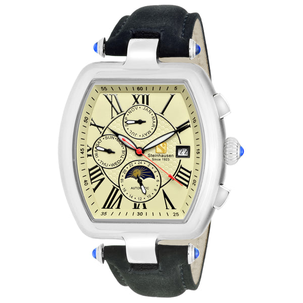 Men's Tonneau Marquise Analog Display Silver Automatic Watch