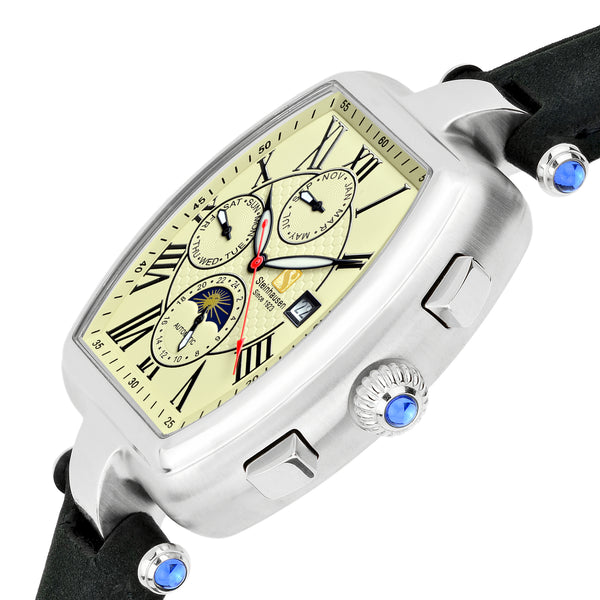 Men's Tonneau Marquise Analog Display Silver Automatic Watch