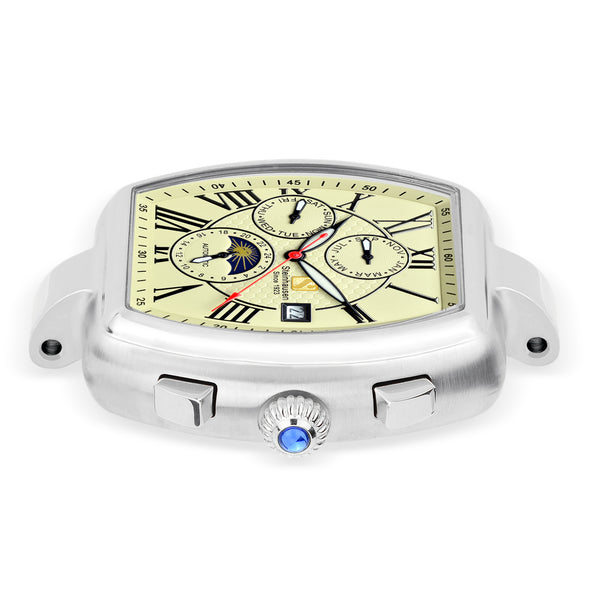 Men's Tonneau Marquise Analog Display Silver Automatic Watch