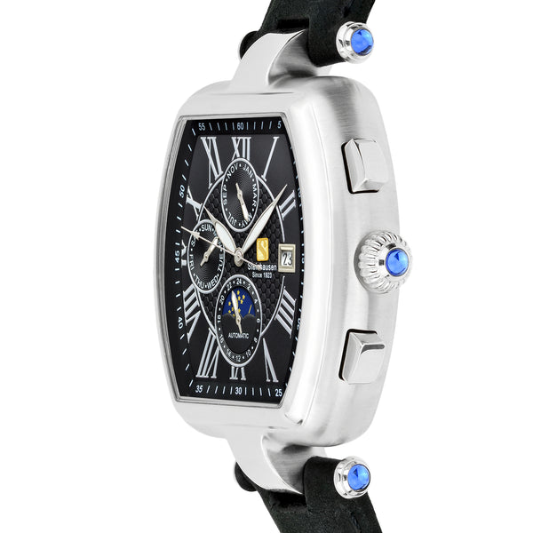 Men's Tonneau Marquise Analog Black/Silver Display Automatic Watch