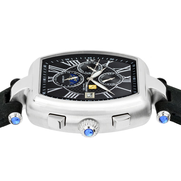 Men's Tonneau Marquise Analog Black/Silver Display Automatic Watch