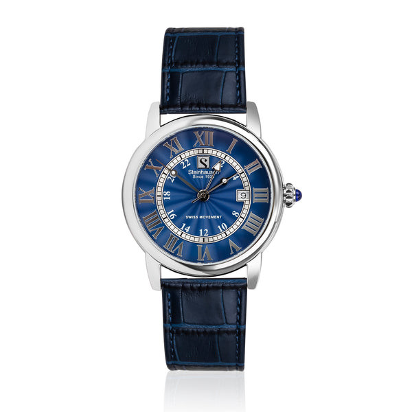 Delémont Collection - Silver / Blue Face - S0724