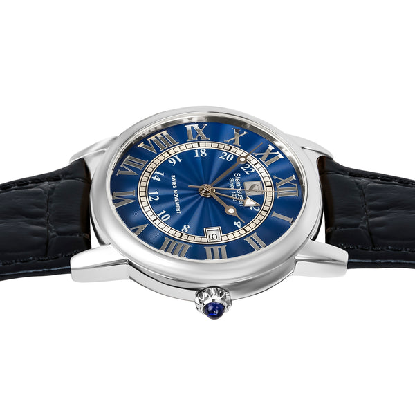 Delémont Collection - Silver / Blue Face - S0724