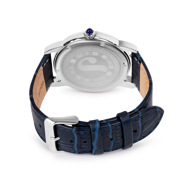 Delémont Collection - Silver / Blue Face - S0724