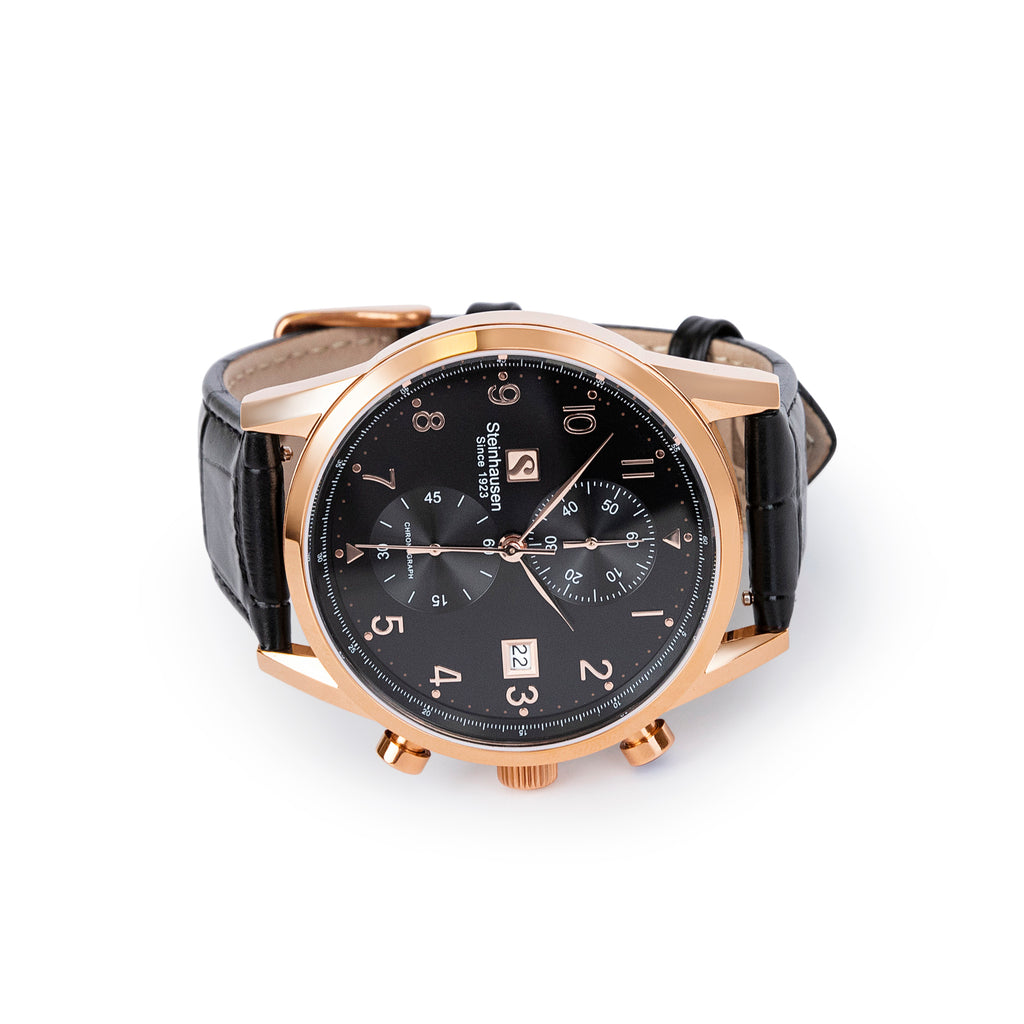 AUER Classic Collection Orologio Da Uomo – Swiss Ronda – Cassa 44 Mm – Pelle Coccodrillo – Vetro Minerale