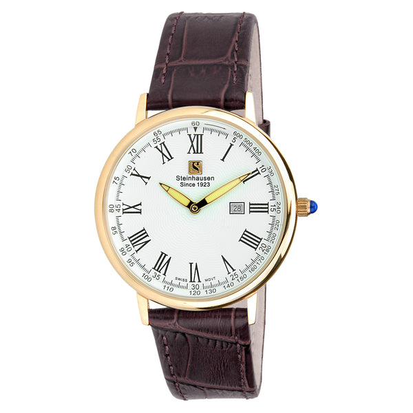Men's 'Altdorf Collection' Swiss Quartz Stainless Steel and Leather Dress Watch