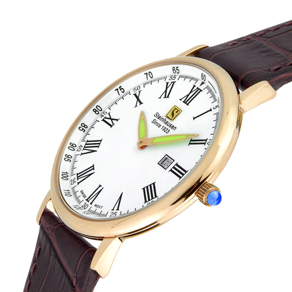 Men's 'Altdorf Collection' Swiss Quartz Stainless Steel and Leather Dress Watch
