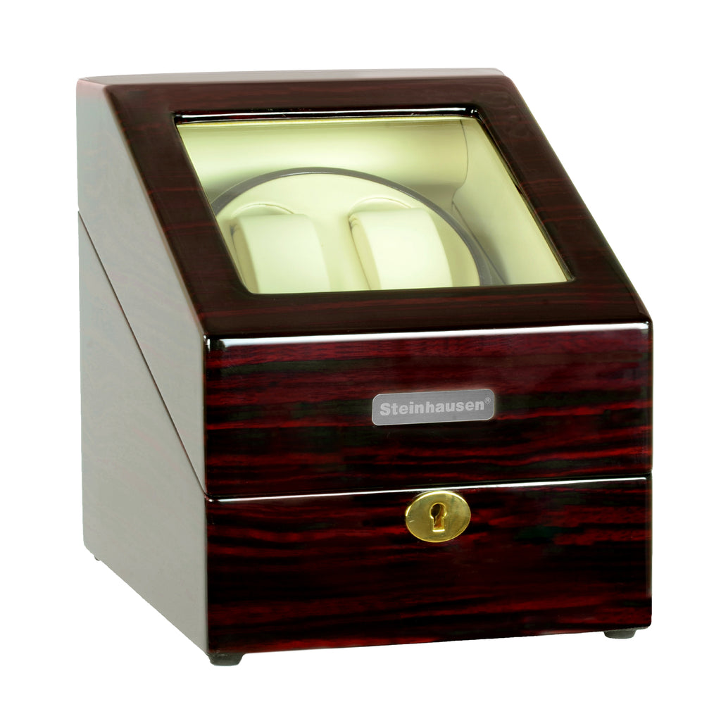 Steinhausen Heritage Double Watch Winder with Storage/Cherrywood
