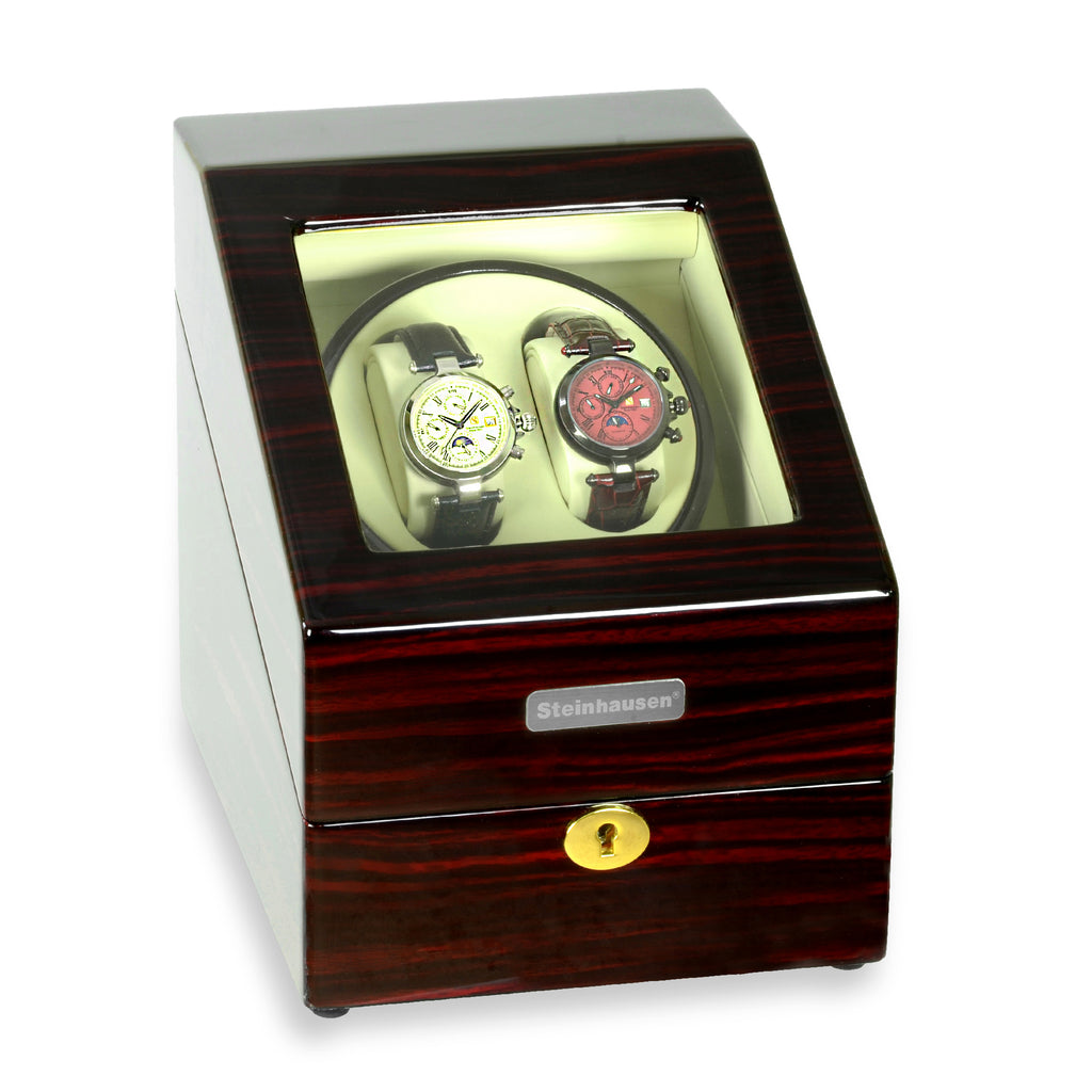 Steinhausen Heritage Double Watch Winder with Storage/Cherrywood