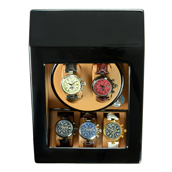 Steinhausen Heritage Double Watch Winder With Storage For 3 Watches, Ultra Quiet Motor and Multiple Modes